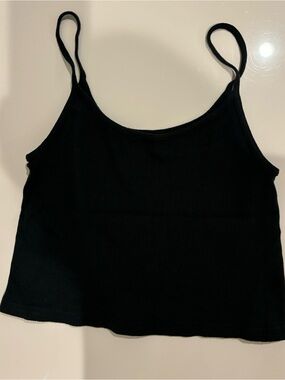 Brandy Melville Black Ribbed Cami Tank Top